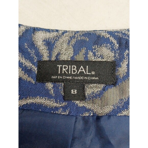 Tribal Blue and Silver Floral Blazer - Picture 8 of 10